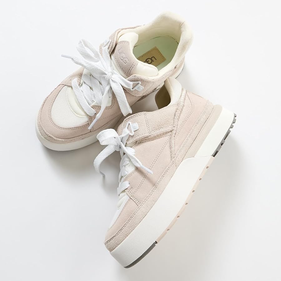 UGG アグ 厚底ヌバックメッシュスニーカー ベージュ系グレー系グレージュ Amazon | [アグ] スニーカー レディース ヌバック レザー 厚底