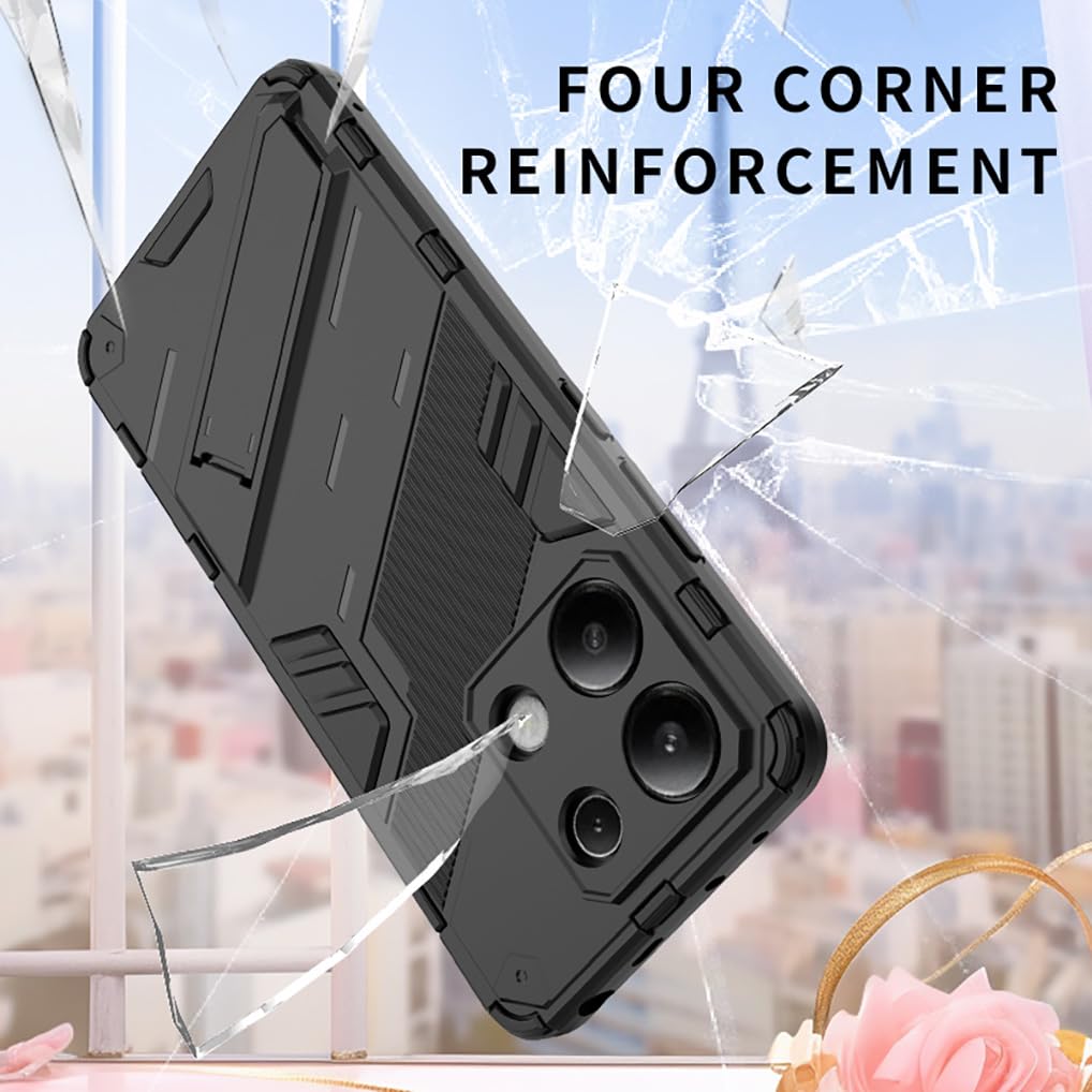 SEAHAI Cover per Xiaomi 11 Lite 5G NE/Xiaomi Mi 11 Lite (4G/5G), [Militare Anti-Caduta] Cornice Paraurti in Silicone Morbido Ultra Sottile Custodia, con Supporto Pieghevole Kickstand - Rosso