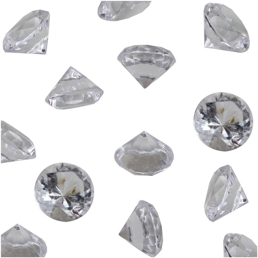 WELMATCH Clear Acrylic Diamond Vase Fillers 2 Pounds - 500 pcs 3/4 Inch Wedding Party Event Banquet Birthday Decoration Crystals Gem Table Scatters (Clear 500 pcs)