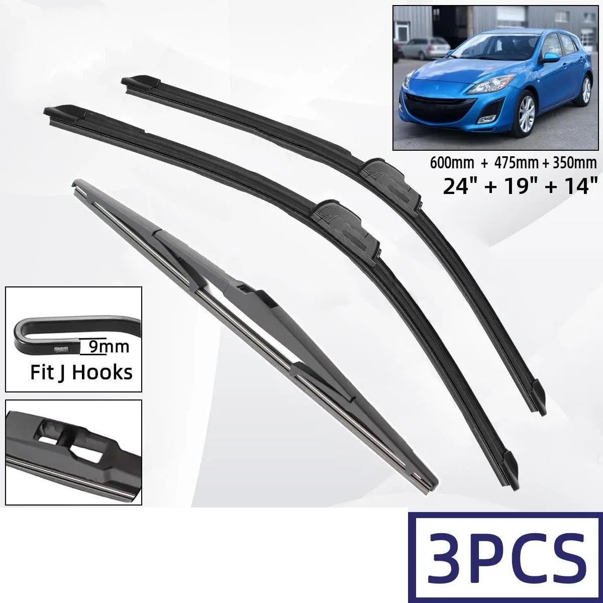 Limpiaparabrisas De Coche Delanteros Válidos Para Mazda 3