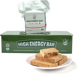 Survival Food with Tin Box, Emergency Food Ration Bars, Long Self Life Survival Tabs Supply for Trekking, Camping Disaster...