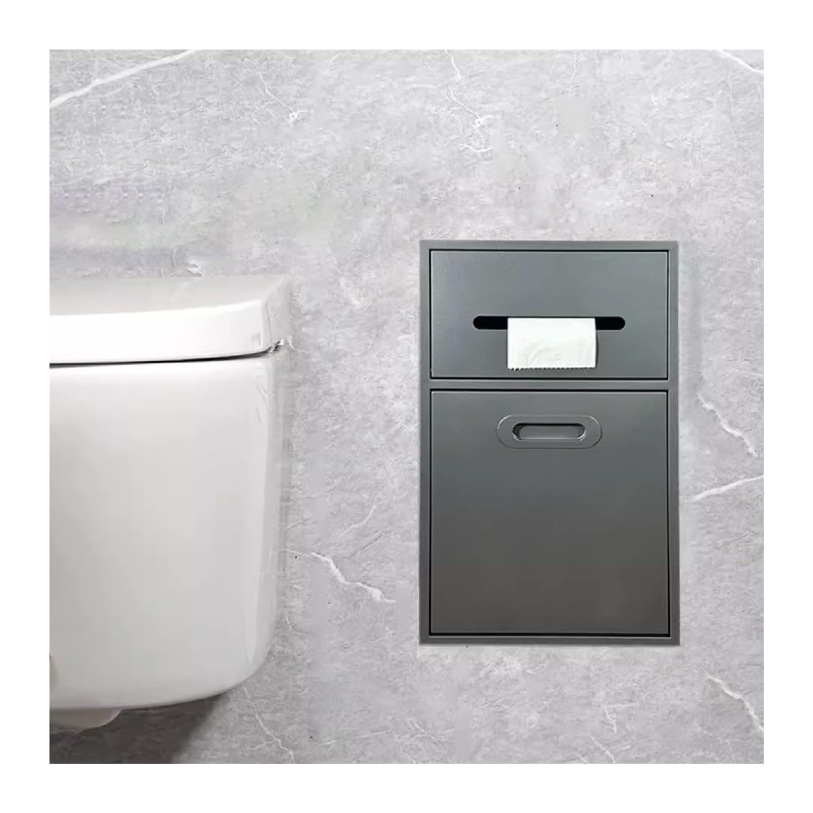 iumLeap Bathroom Shelf Recessed Niche,Bathroom Niche Shower Shelf, Stainless Steel Toilet Paper Storage Rack, Waterproof Recessed Shower Niche for Toiletries & Shampoo Stor, Grey-50x30x14cm