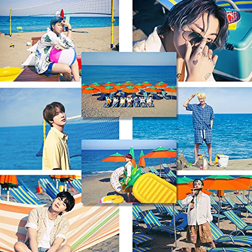 DYLLGL Bangtan Boys Butter Poster 8 Sheets, Poster Set Bangtan Boys Poster, Jungkook Jimin V Suga Jin J-Hope Rap Monster Fanart Wall Decoration Wall Sticker Wall Decal Collection (Beach)
