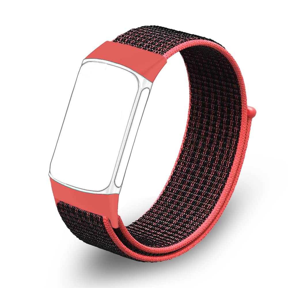 CellFAther Nylon Watch Band Strap Compatible with Fitbit Charge 5, Charge 6 Straps Not for other models (Red Black) (B09NYC5TV2) Amazon Price History, Amazon Price Tracker