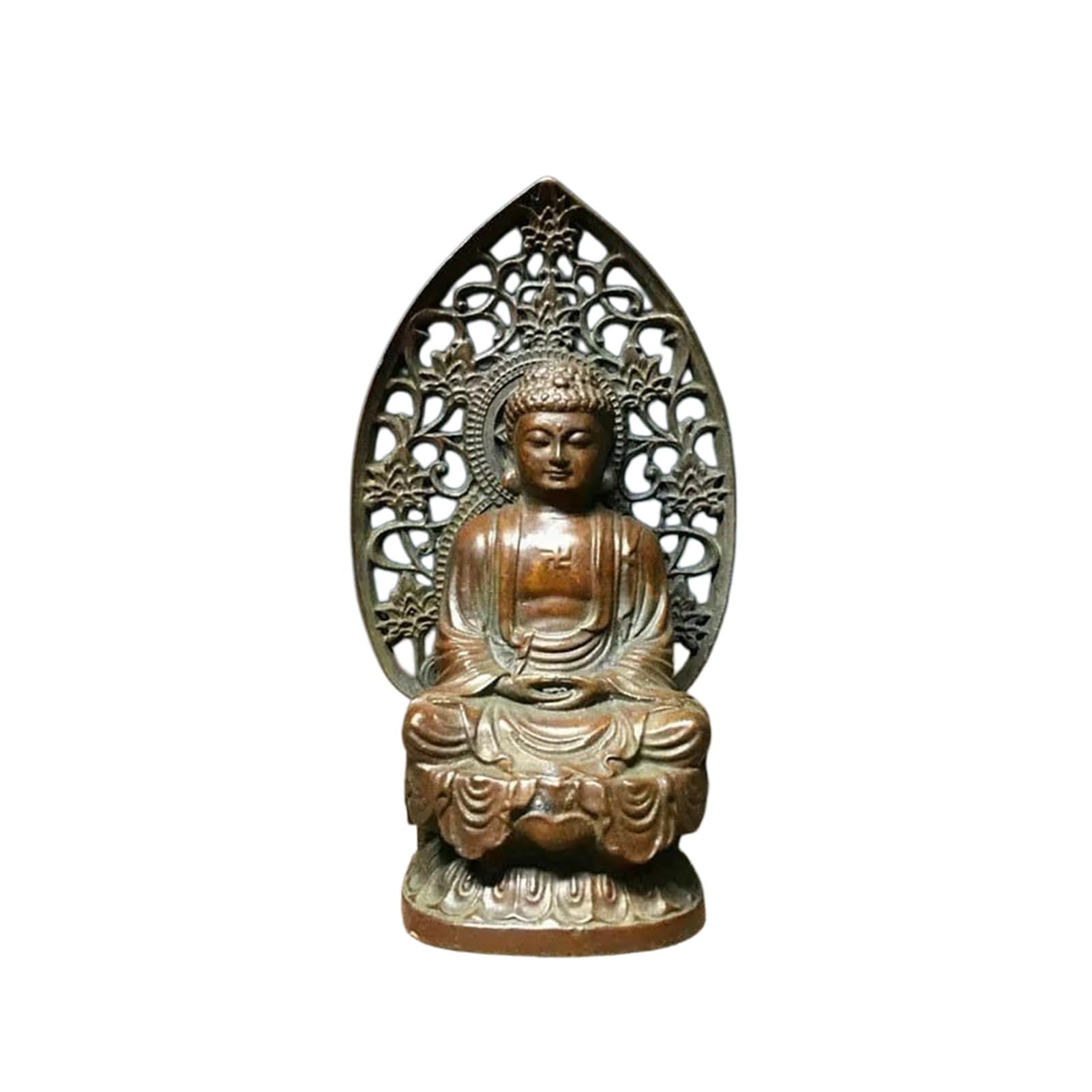 LMCABCDE Antique Bronze Sculpture Of Shakyamuni Buddha And Amitabha Buddha - Buddhist Artwork Collectible Home Temple Decoration