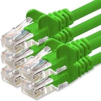 1aTTack.de 2m Cavo di Rete verde - 5x - Cat.6 Ethernet Gigabit Lan RJ45 10 100 1000 Mbit s