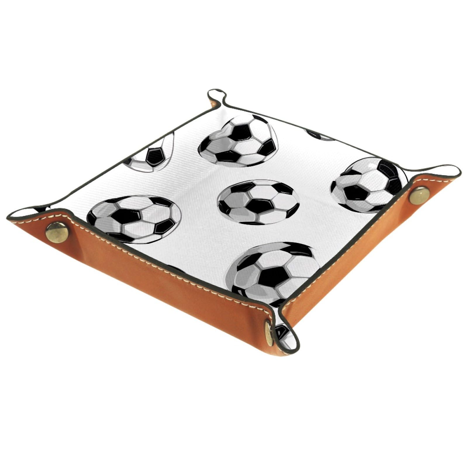 VAPOKF Football Dice Trays Quadrilateral Dice Folding Tray Microfiber Leather Holder for Table Games RPG DND, 20.5 × 20.5 cm