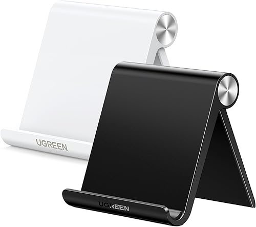 UGREEN 2 paquetes de soporte para teléfono celular para escritorio, soporte de teléfono ajustable, base de escritorio plegable compatible con iPhone