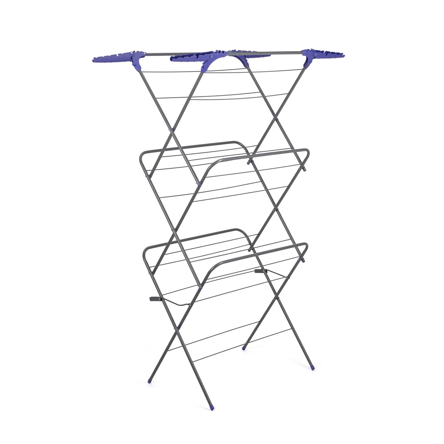 Delcasa Grey 3 Tier Clothes Airer 15M Foldable Laundry Rack Air Drying Clothing