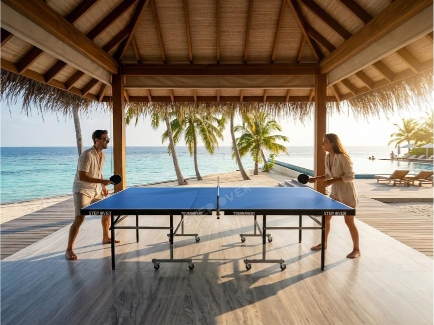 Image of STEP OVER Professional Tournament 18MM Heavy Duty ||Laminated Top 18 mm||High Performance||Schools||Resorts||Clubs|| TT Academy ||Free TT Table Cover + 2 TT Racket & Balls||Limited Edition 2026