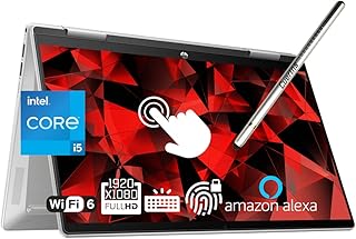 HP Pavilion x360 2 in 1 Laptop, 14 Full HD Touchscreen, Intel Core i5-1235U(Beat i7-1195G7), 8GB RAM - 1TB PCIe SSD, Stylus, Backlit Keyboard, Fingerprint, WiFi 6, Alexa, Windows 11 Home, Silver