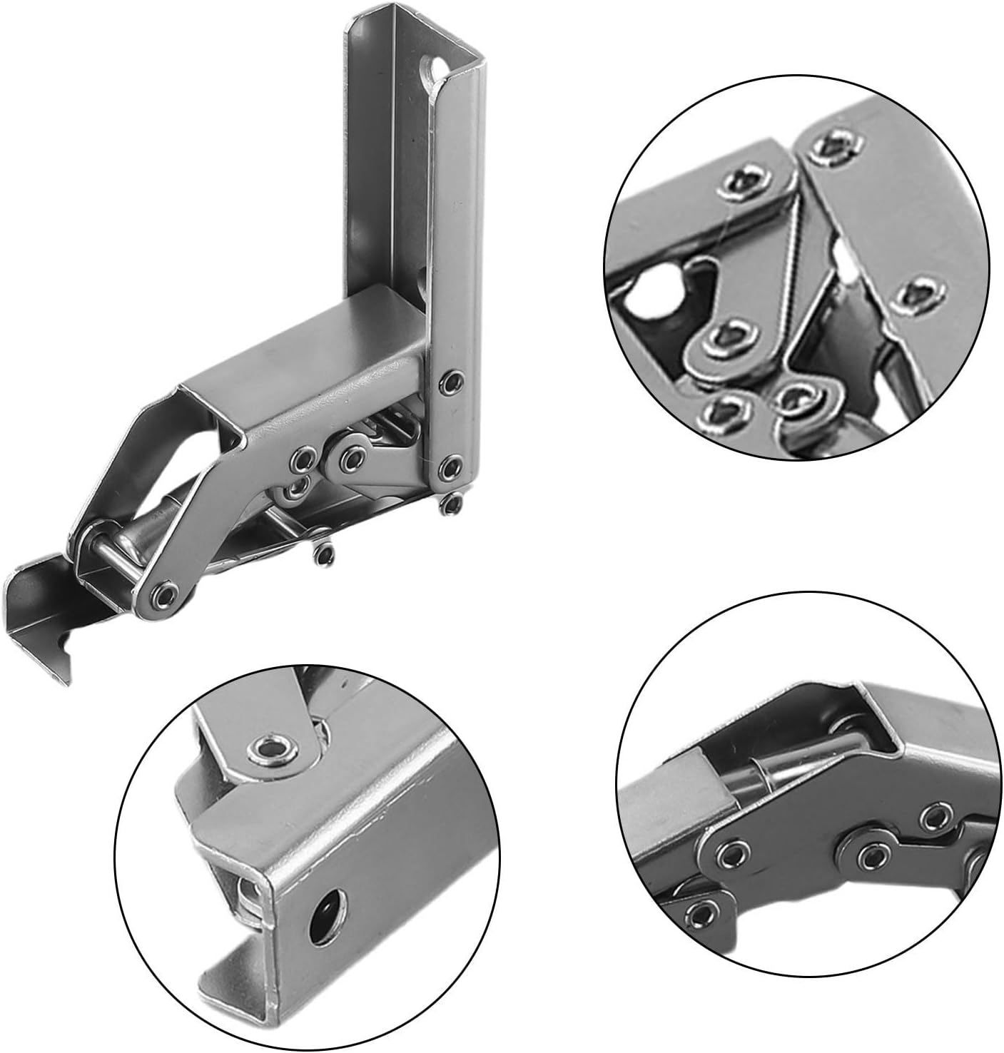 90° Self-Locking Folding Cabinet Hinge Kitchen Cabinets, Wardrobes & TV Units – 180° -Loaded, Cold-Rolled Steel, 6 kg Load Capacity, 2-Pack