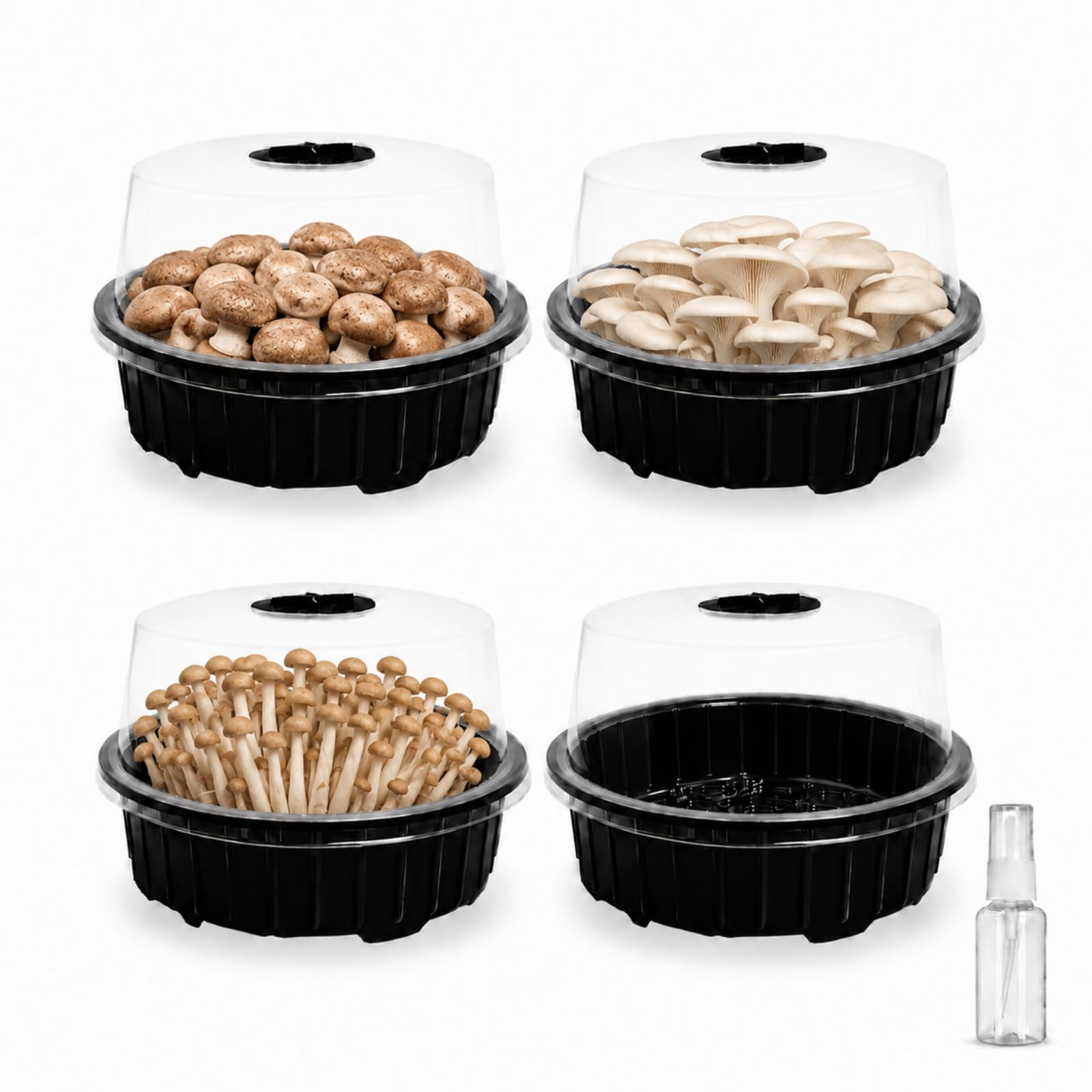 4-Piece Mushroom Growing Kit,Small Greenhouse Fruiting Chamber