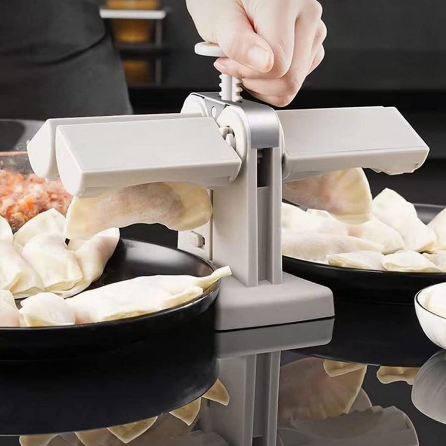 Krishna Zone Double Head Automatic Dumpling Maker Mould Machine, ABS Material, Kitchen Accessories, Make Dumplings, Empanadas, Ravioli 2