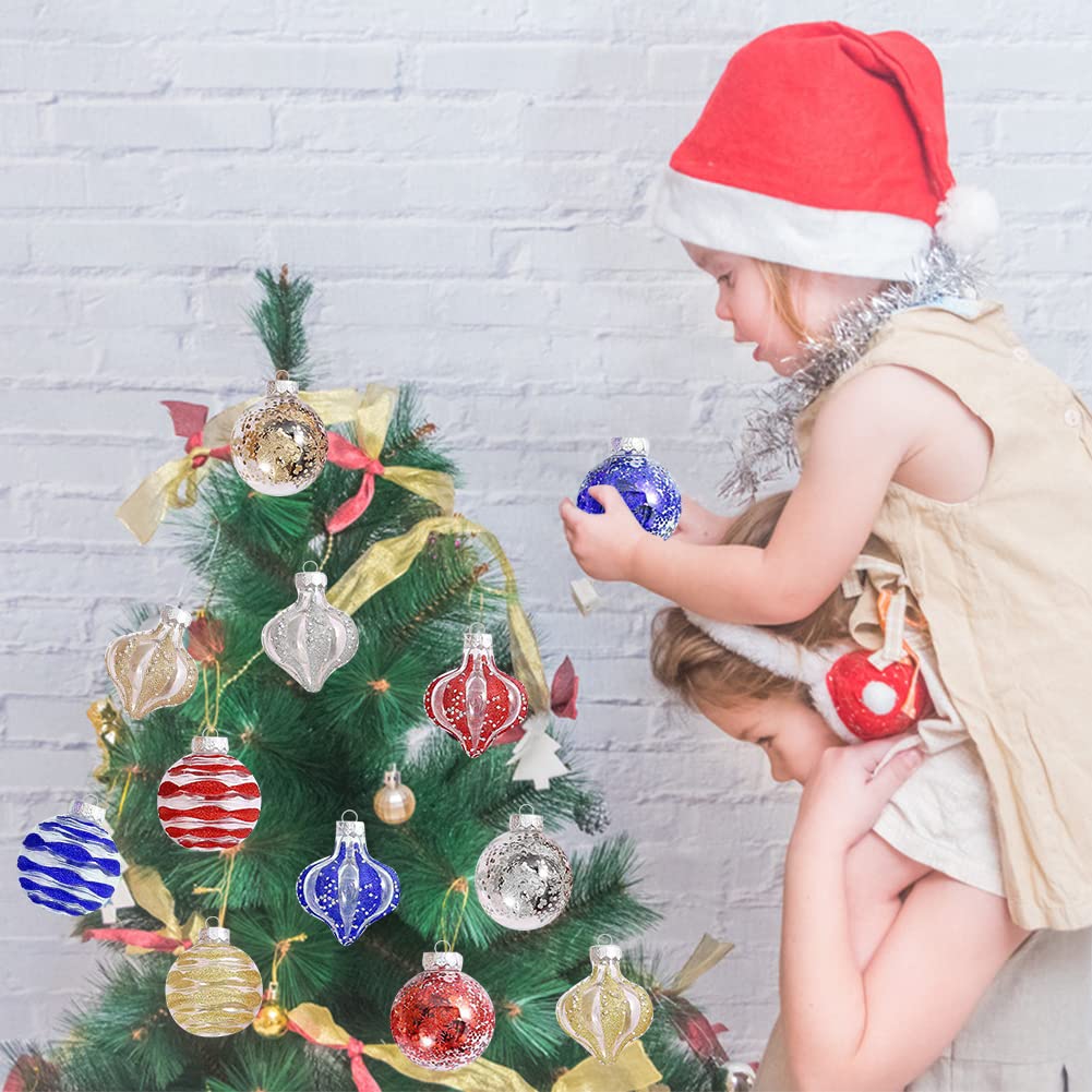 9 Christbaumkugeln 8 Cm – Transparente PET-Kugeln Mit Festlichen Motiven, Bruchsicher Für Weihnachtsbaum-Deko