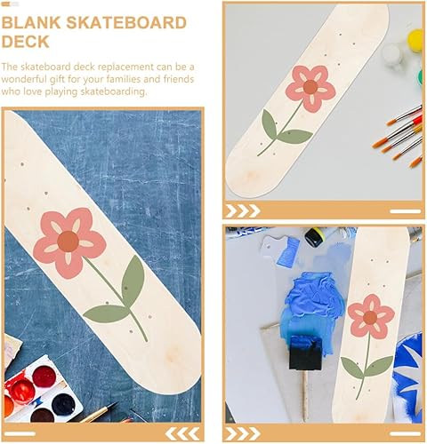 Miniatura 7 de Abaodam UnifinIshed - Tabla de patineta de madera en blanco de 16.9 pulgadas para bricolaje, pintura artística y decoración del hogar