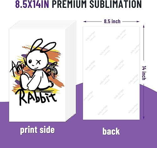 Miniatura 2 de Colemoly Papel de sublimación de 8.5 x 14, papel de transferencia de calor de 4.23 oz, 210 hojas de uso con tinta de transferencia de sublimación