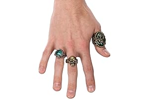 elope Disney Pirates of the Caribbean Jack Sparrow Costume Ring Set for Teens and Adults