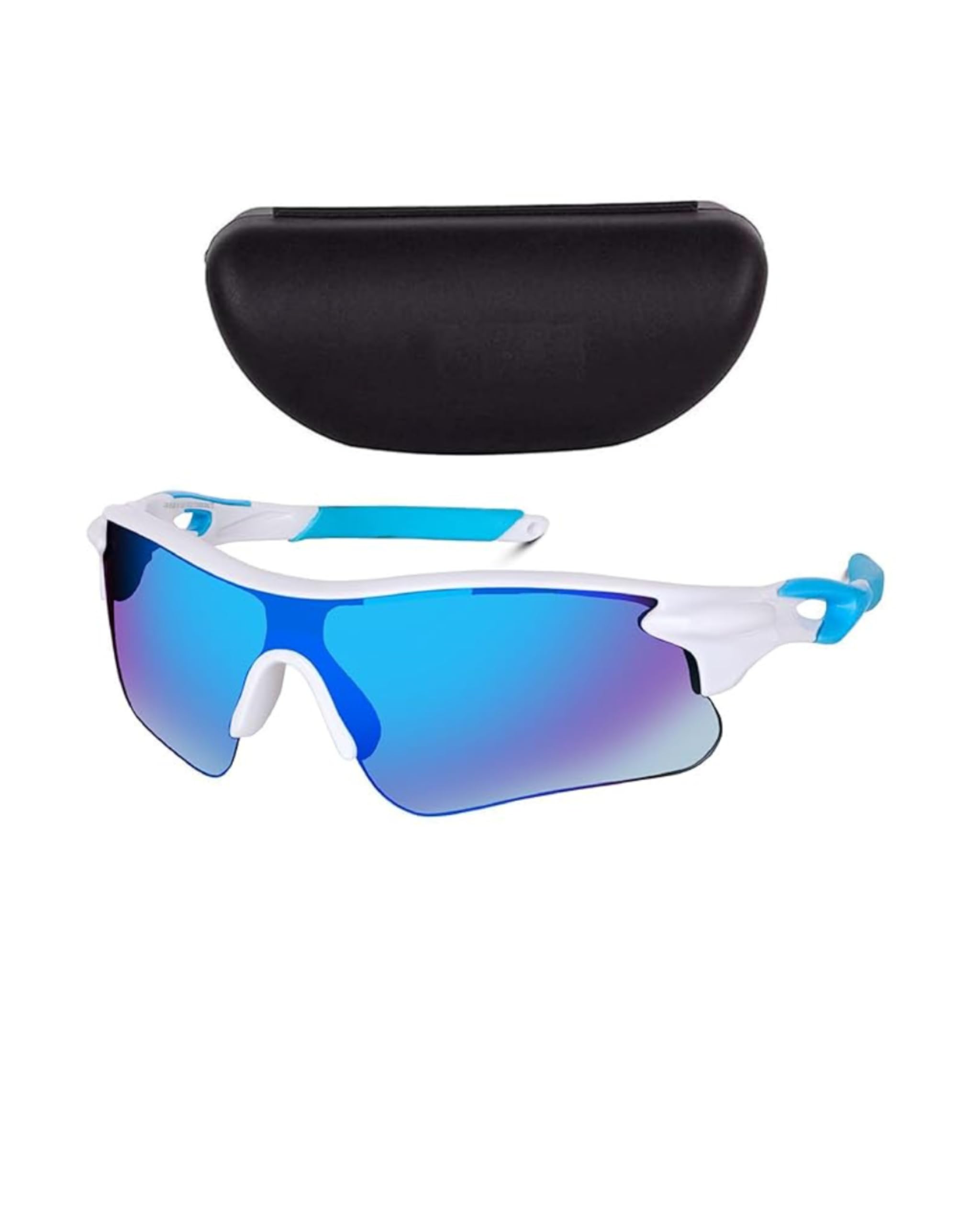 Men’s Stylish Sports Sunglasses with Case| UV400 Protection Classic Wrap Around Googles |Sports Shades for Driving,Cyclining Outdoor & Travel