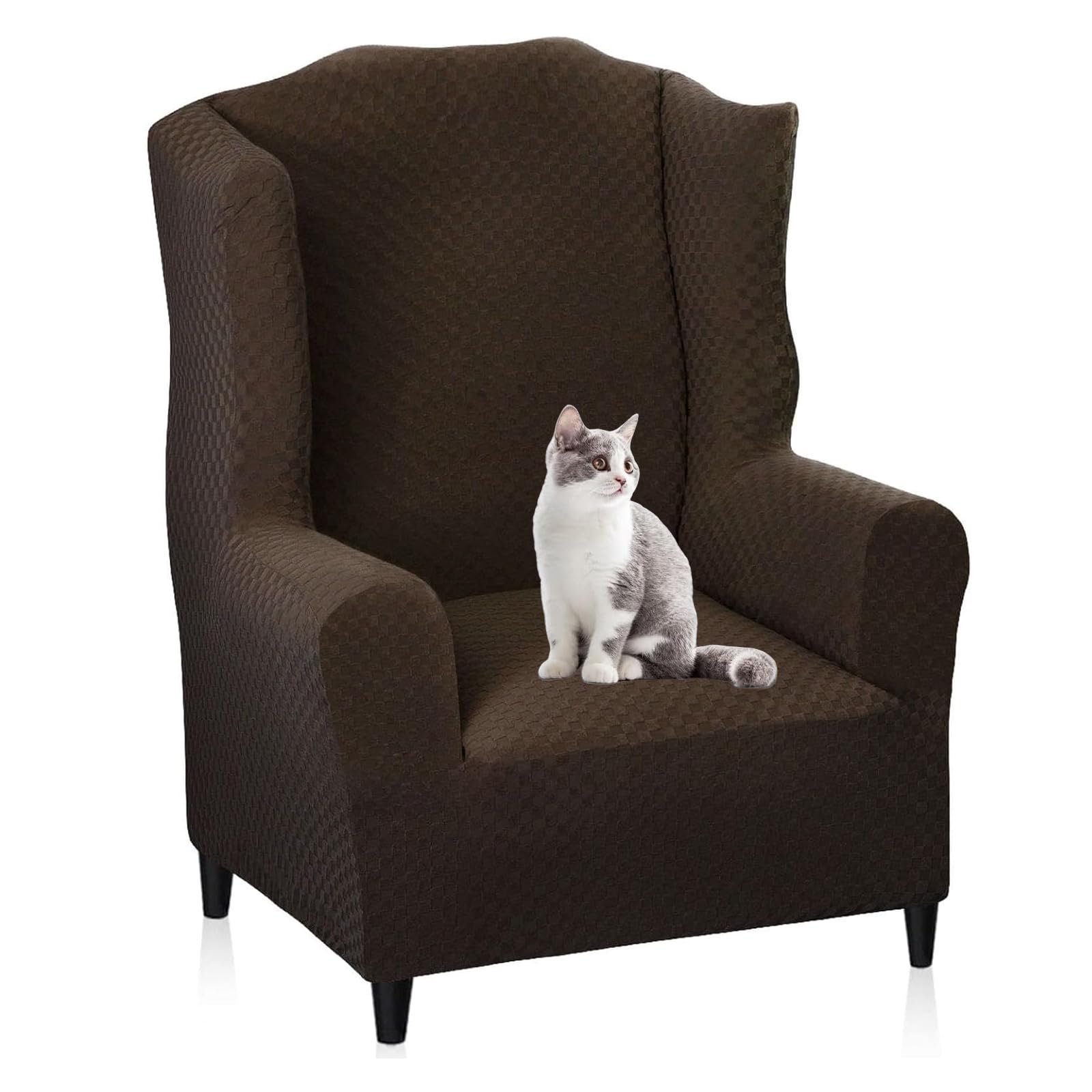 Funda para sillón orejero elástica y lavable que protege el tejido
