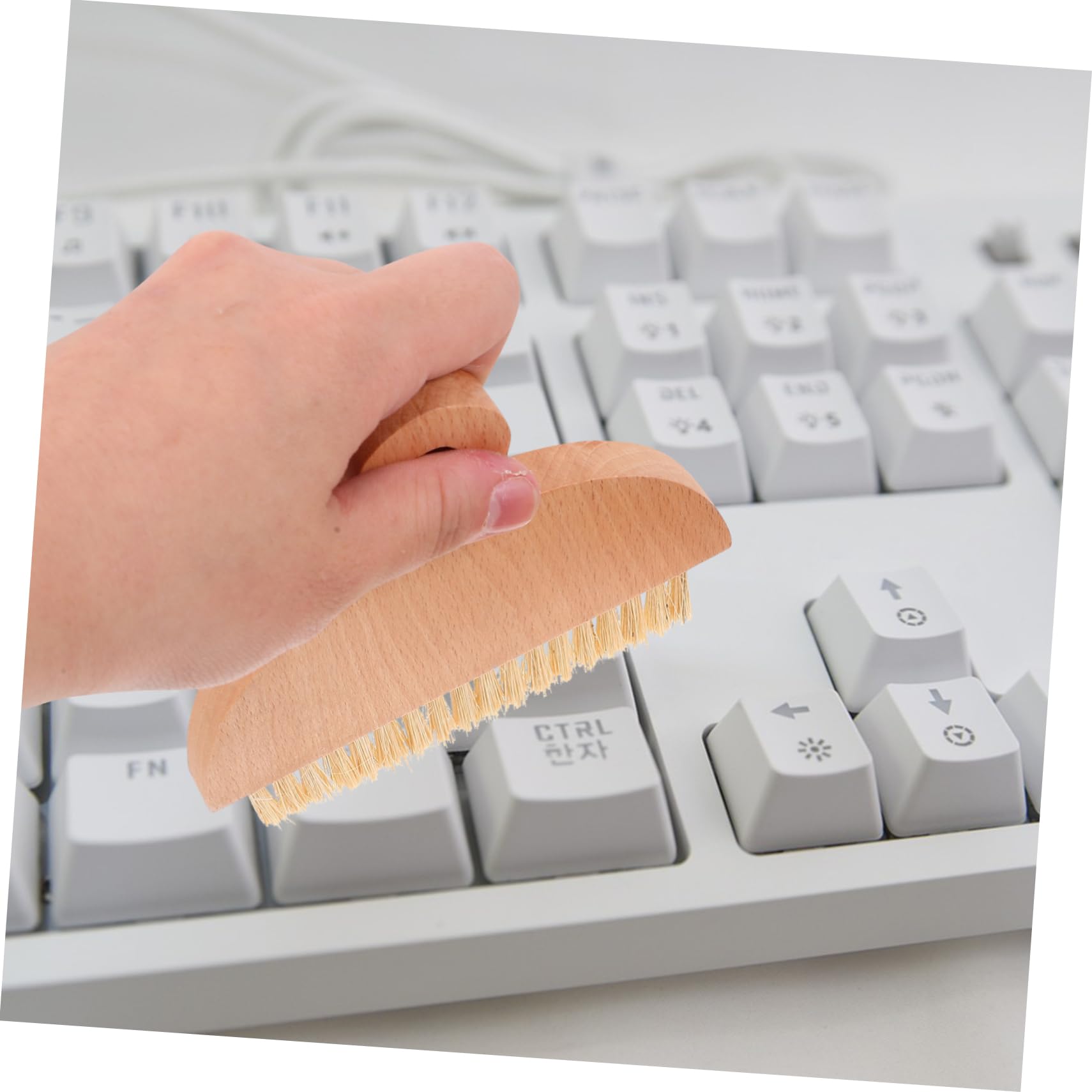 CHILDWEET 1 Set Dustpan Brush Sliding Door Track Cleaner Small Brush Hand Broom Kitchen Brooms Hand Broom Dust Pan Keyboard Duster Brush Mini Whisk Broom Sweeping Brush Car Toys White Wooden