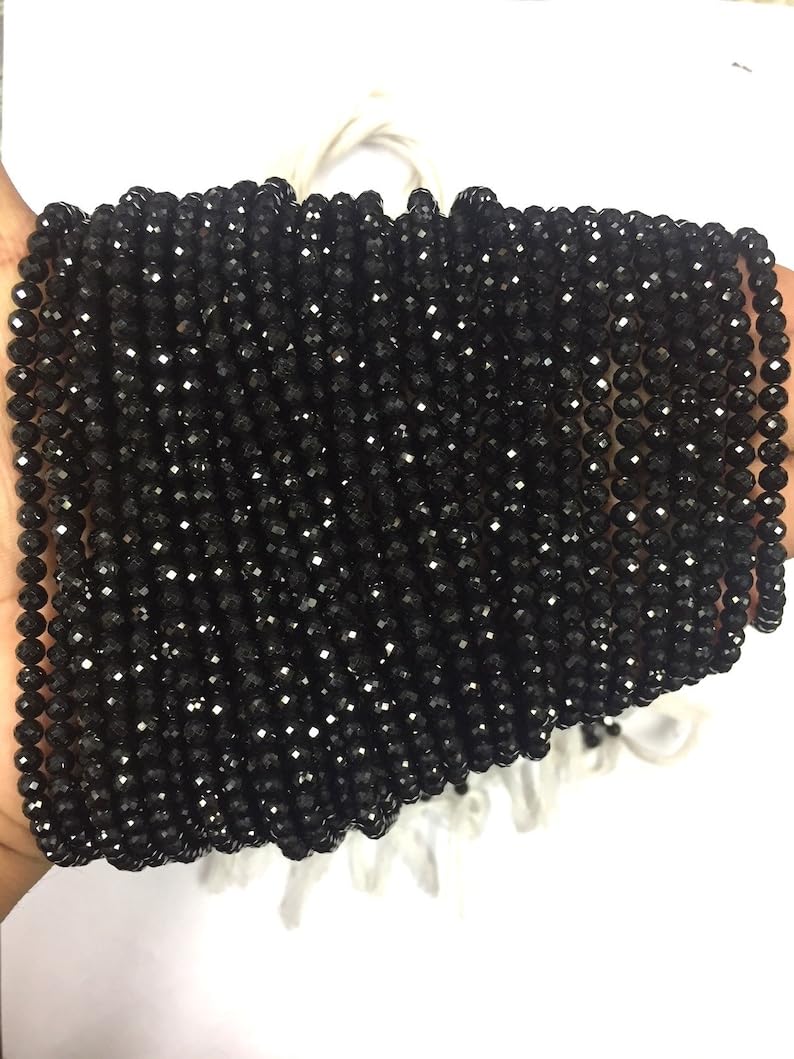 Tourmaline noire naturelle 4mm pour réparer et personnaliser vos colliers et bracelets ternes