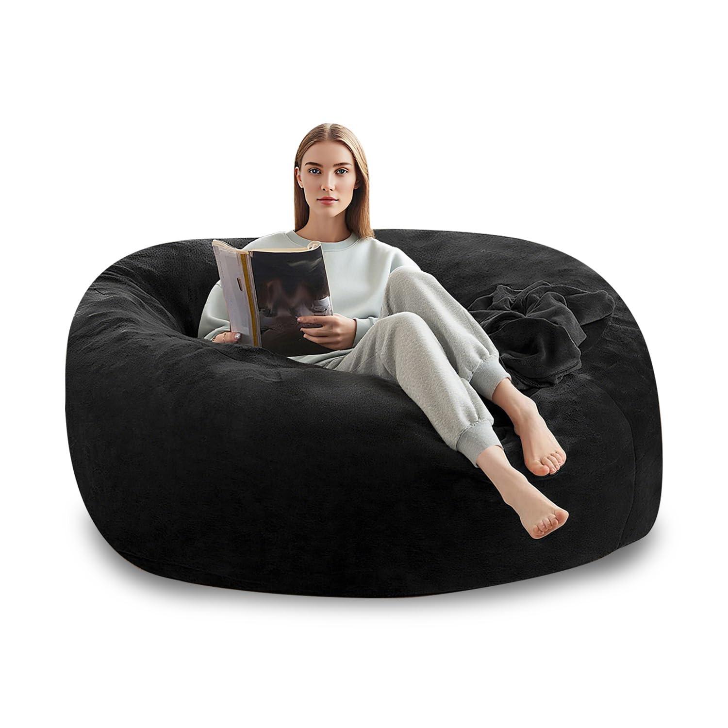 3FT Big Bean Bag Chairs for Adults,beanbag with Filler，Memory Foam Bean Bag，Super Soft Plush Bean Bag for Living Room Bedroom, Dormitory Reading