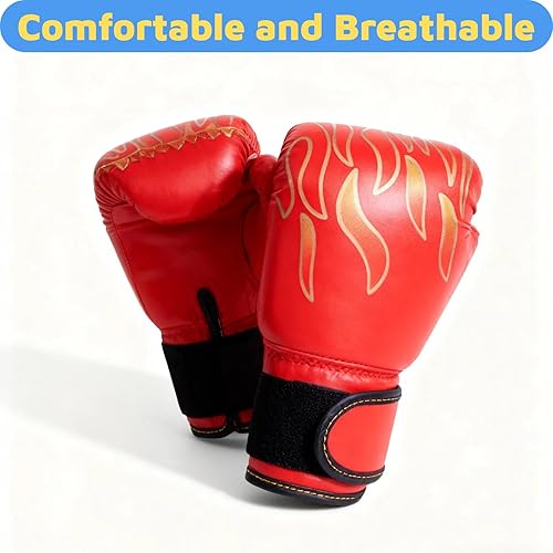 Miniatura 2 de Guantes de boxeo para niños de 3 a 8 años Shock Boy Little Tiger Tiger Picture Cartoon PU Red Black Blue Training Kickboxing