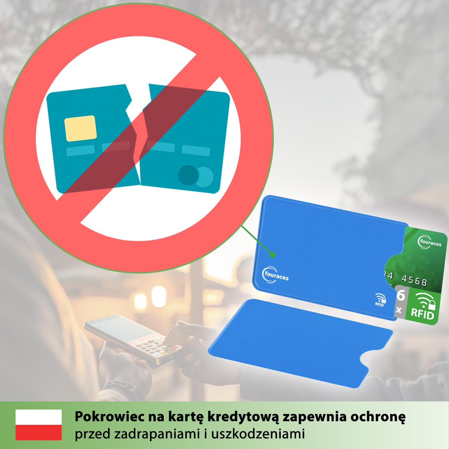 fouraces 6x etui ochronne z blokadą RFID – różne kolory – zabezpieczenie przed kradzieżą danych – etui NFC – etui na karty kredytowe i karty EC, etui na karty EC na karty bankowe