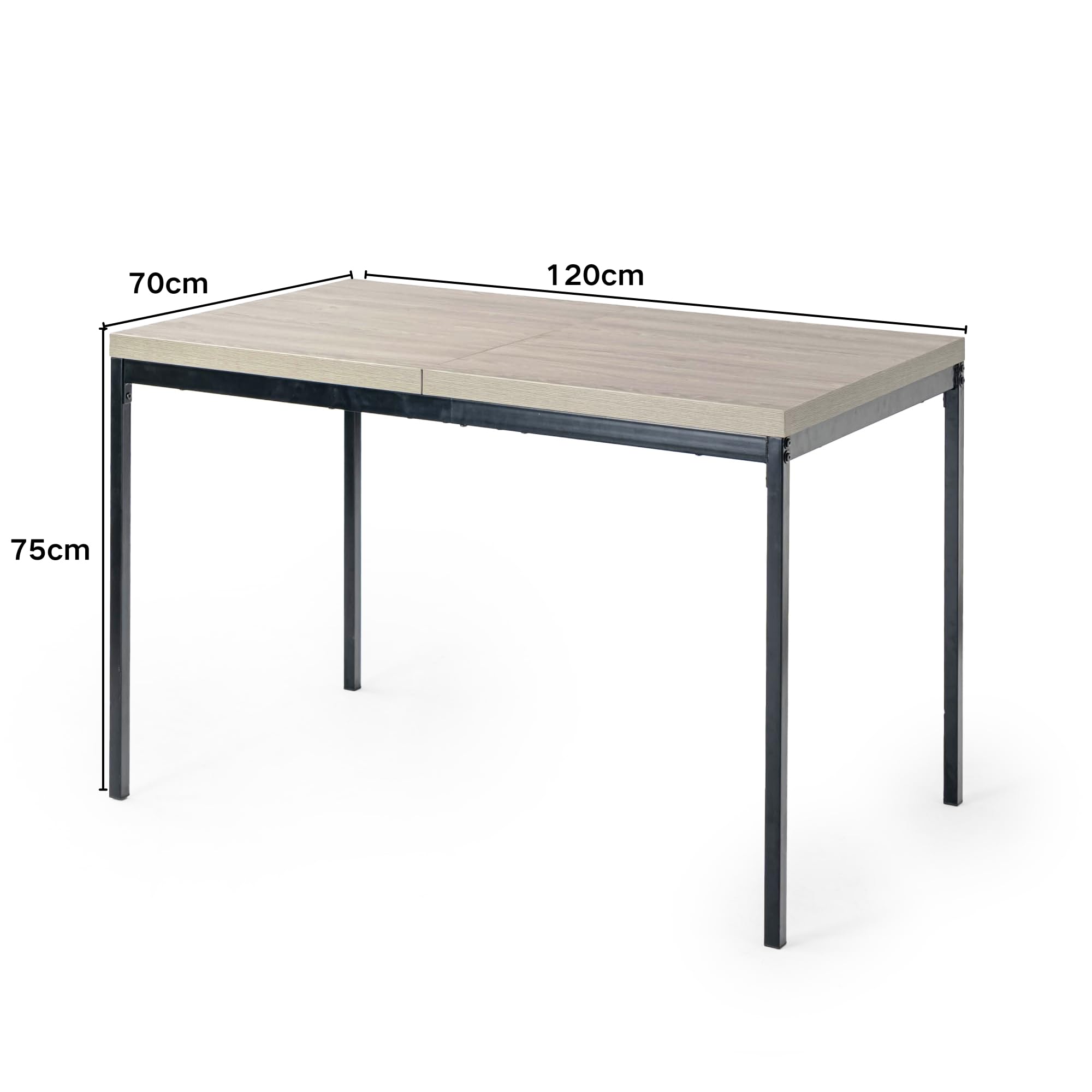 FurnitureR Tables de Cafétéria en Grise, Table de Cantine Scolaire pour 4 à 6 Personnes, Plateau en Bois Epais avec Structure Métallique, pour Les Repas et Les Réunions, 120x70x75cm