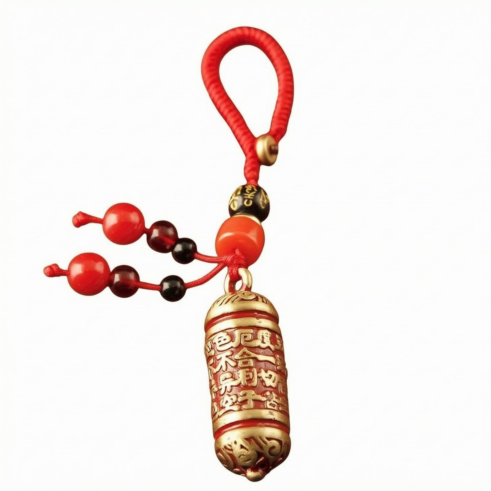 SNAPPSY Gold-Tone Lacquered Brass Charm Bead-Like Cylindrical Charm Chinese-Character Style Text Brass Charm, Sutra Mantra-Bead-image-27