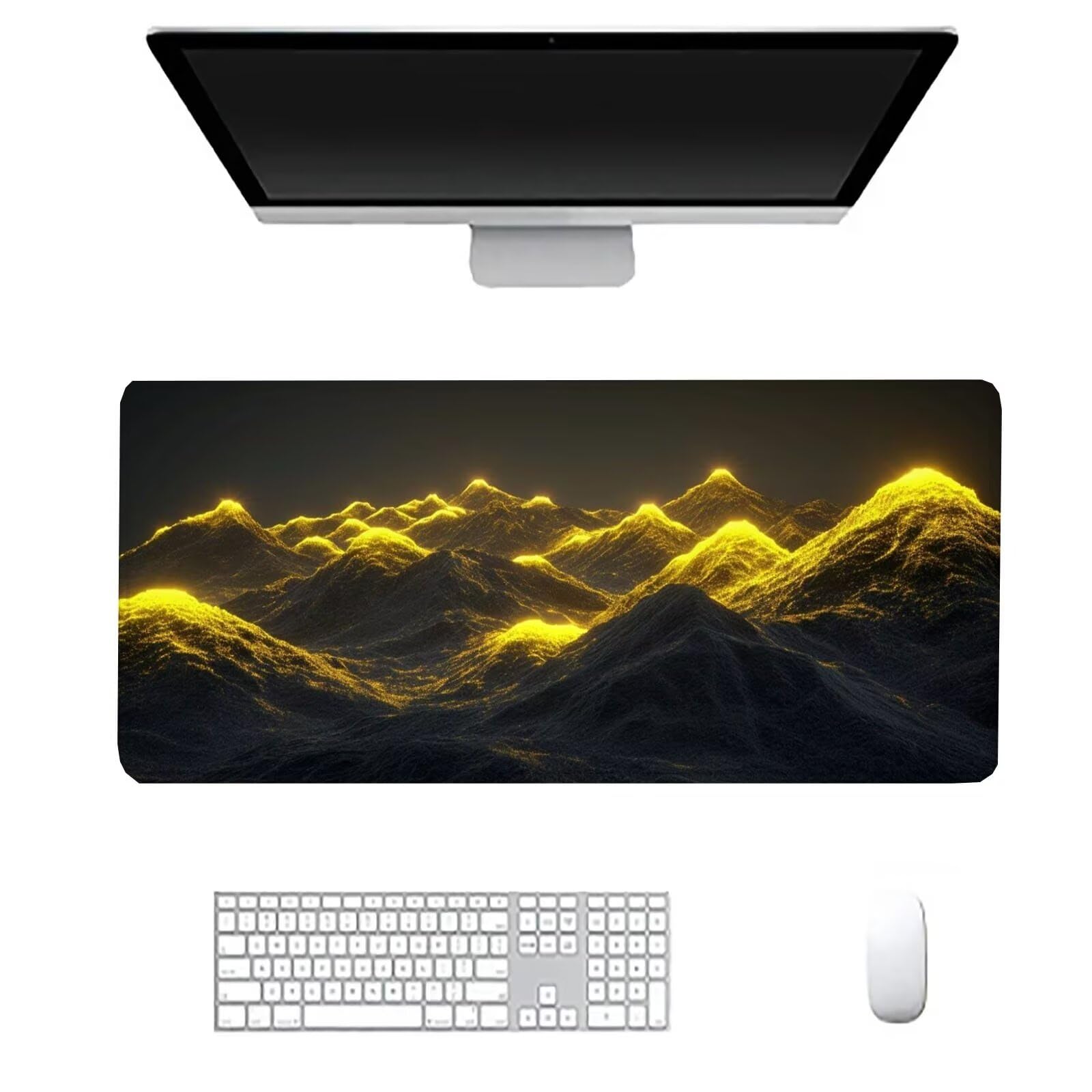 Podkładka pod mysz górską duża podkładka na biurko dla graczy żółta podkładka pod mysz XXL 1600 x 800 x 3 mm niestandardowa podkładka pod mysz, ochraniacz na biurko matowe akcesoria biurowe, do domu