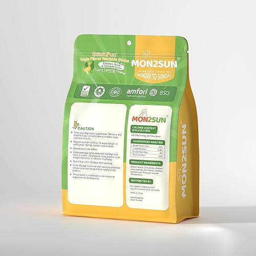 Miniatura 11 de MON2SUN Golosinas para perros, bocadillos de cuero crudo de triple sabor de 5 pulgadas con hígado de pollo, pato y pollo envueltos en pollo para