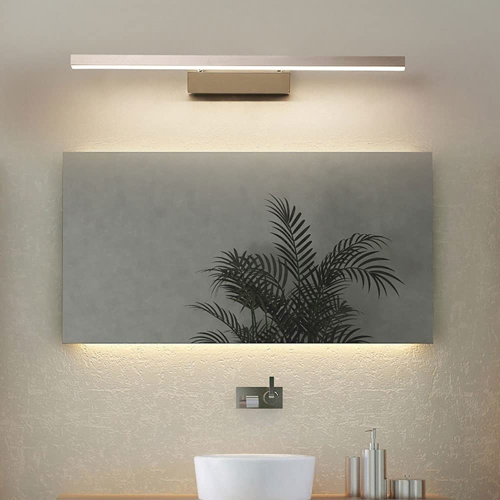 Lampada Specchio Frontale Led per Bagno, Luci Metalliche per Trucco, Lampada da Parete per Armadio Specchio e Tavolo da Toeletta in Bagno/3 Color Mode/56Cm