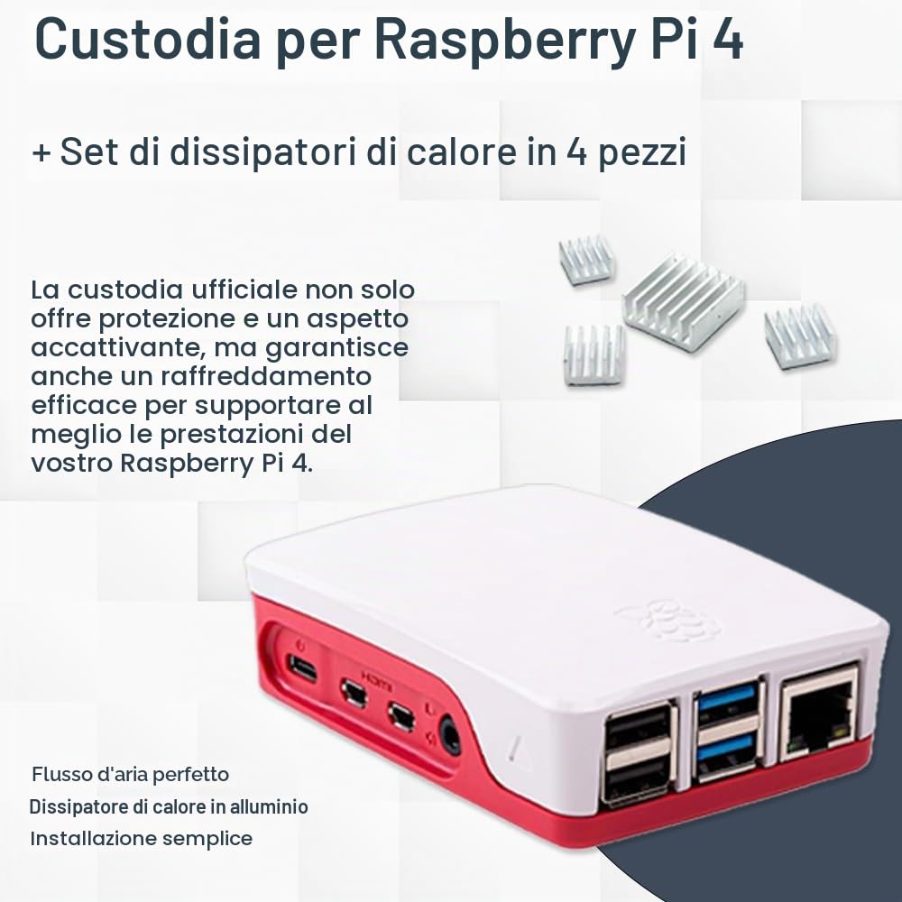 Raspberry Pi 4 Model B - Kit di avviamento desktop da 4 GB, colore bianco