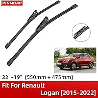 Vista 2 de 2 limpiaparabrisas delantero de 22 pulgadas y 19 pulgadas de repuesto para Renault Logan 2015-2022, limpiaparabrisas de equipo original, que cumple