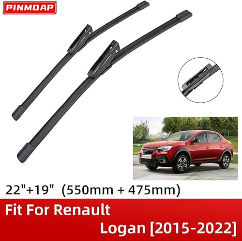 Miniatura 2 de 2 limpiaparabrisas delantero de 22 pulgadas y 19 pulgadas de repuesto para Renault Logan 2015-2022, limpiaparabrisas de equipo original, que cumple