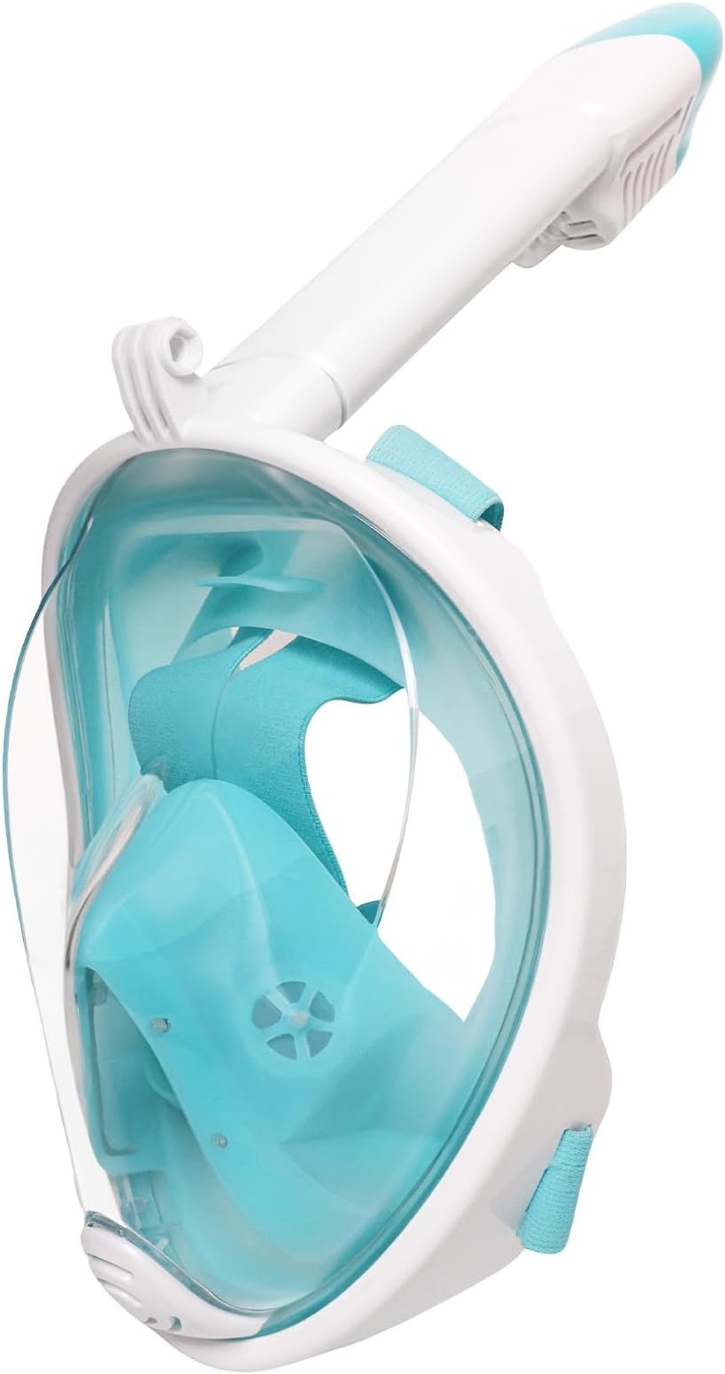 Jsdoin Snorkel Mask Full Face,180°view Design - Anti-fog, Anti-leak Technology - Sports Camera Compatible - for a Safe Adults and Kids Snorkeling Experience