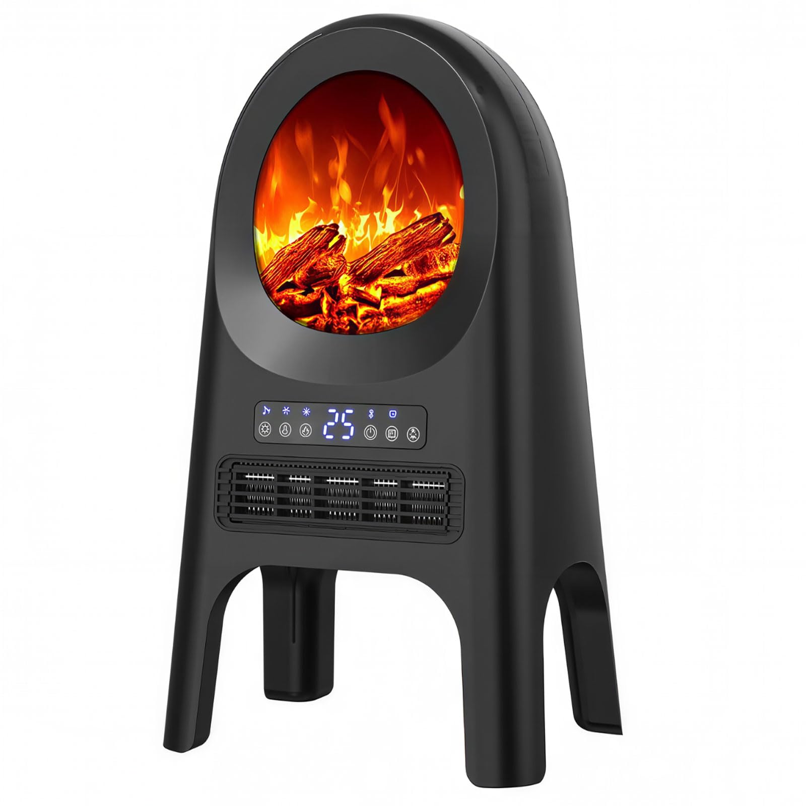 Chauffage électrique PTC 2000W à effet flamme réaliste de 61 cm pour intérieur