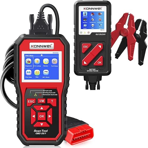 Probador de batería KW710 + escáner de coche KW850 OBD2