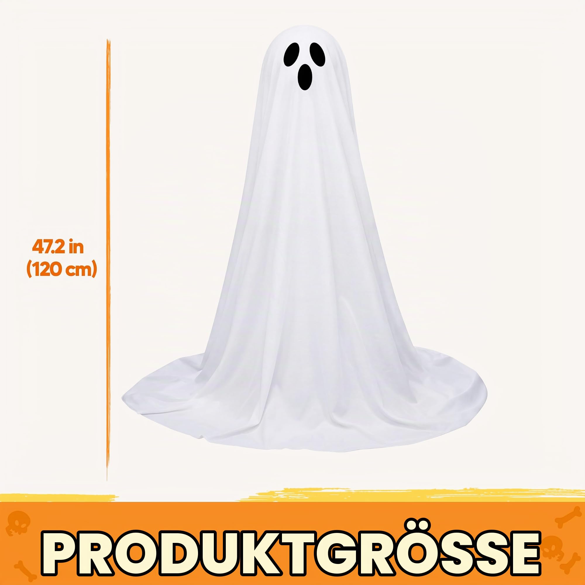 JOYIN Halloween-Dekorationen für den Außenbereich, beleuchteter Geist, stehender Geist, Halloween-Dekoration mit Warmer Lichterkette, Halloween-Geister-Dekorationen für Innenhof, Veranda, Rasen,