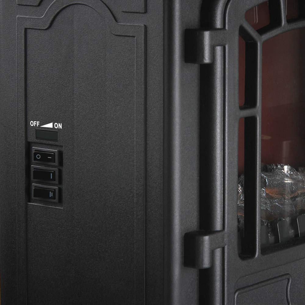 Deuba Chimenea Eléctrica de Pie Calefactor Efecto Llama LED 2000W Negro