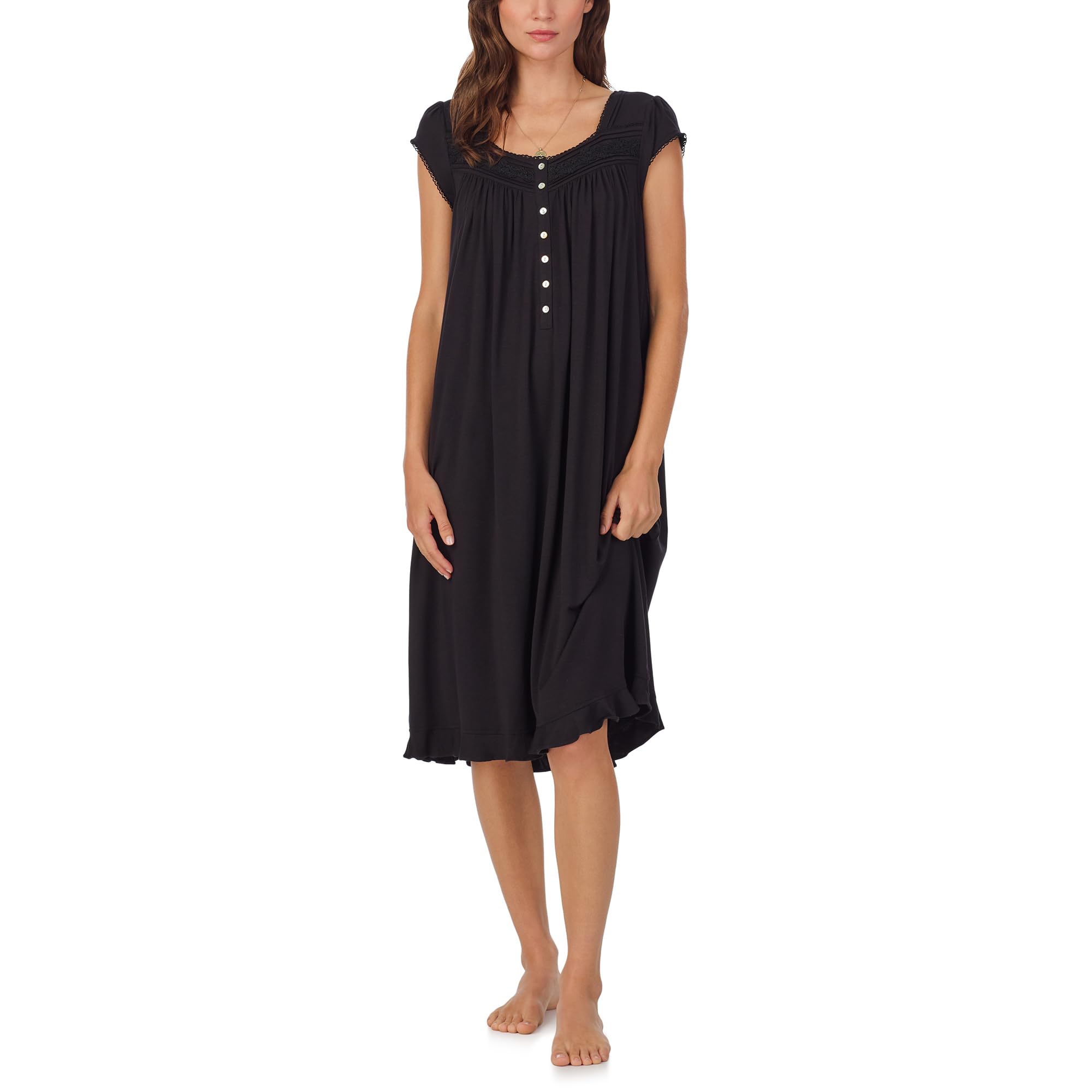 Eileen West Sleepwear & Loungewear for Women - Modal Jersey Knit Collection - Soft Lightweight Knee-Length Nightgown