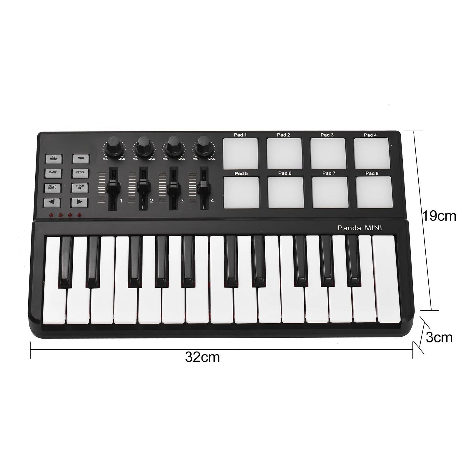 Przenośna 25-klawiszowa Klawiatura USB I Kontroler Padów Perkusyjnych Instrument Klawiszowy Przenośne Keyboardy Pianino