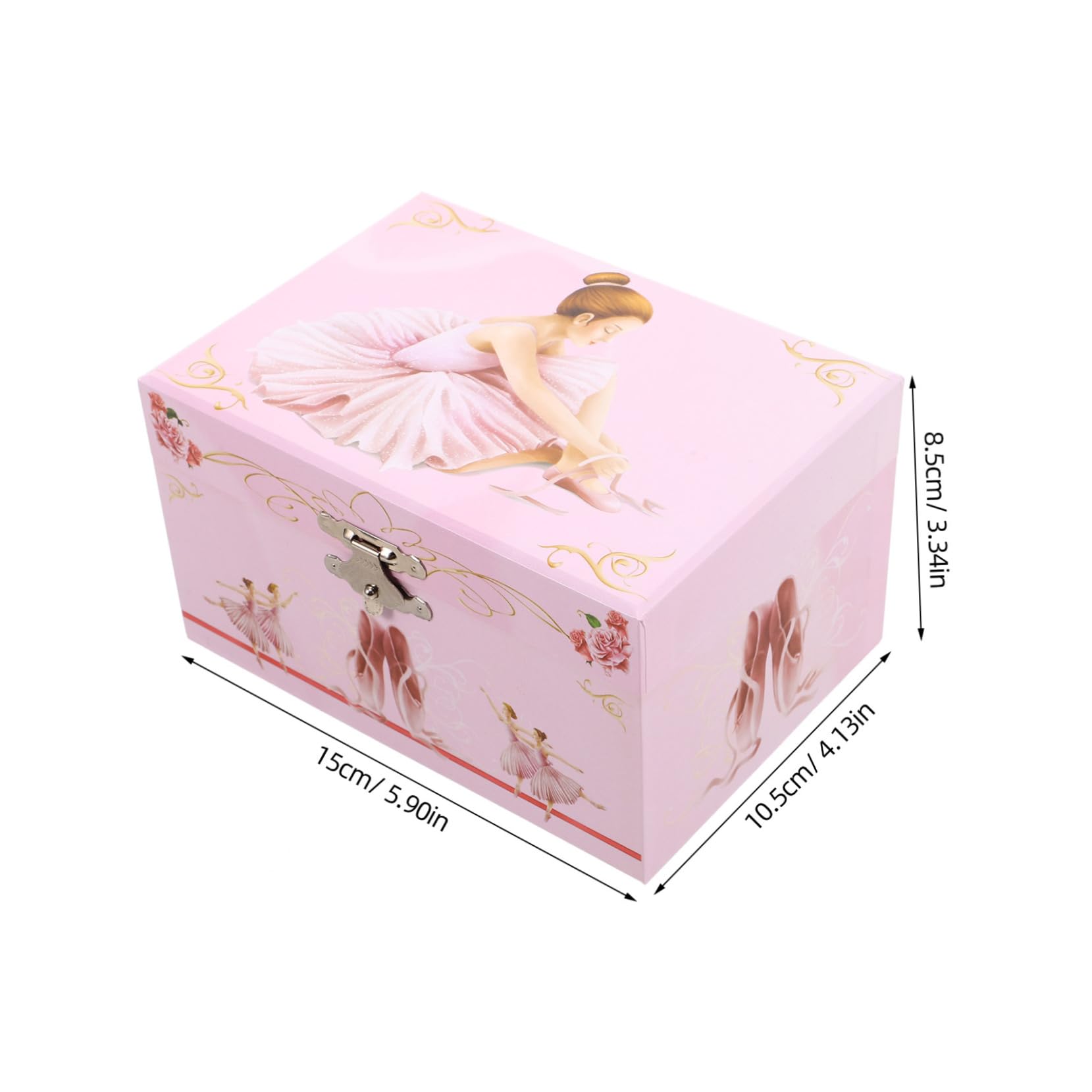 Joyero Musical Ballet para Niña 13 Cm Rosa con Bailarina Giratoria Caja de Música Decorativa Infantil Obsequio Cumpleaños