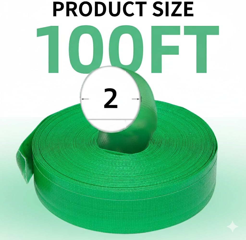 USTAR 2" x 100' Pool Backwash Hose: Pool Drain Hose, Sump Pump Hose with Heavy-Duty 3-Layer, Lightweight, Kink-Resistant for Pool Drain, Irrigation