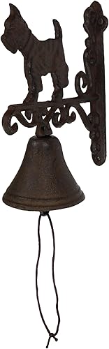 Miniatura 5 de Ebros Gift Campanas de hierro fundido rústico vintage occidental de casa de campo escocés Terrier perro puerta pared cena patio campana al aire