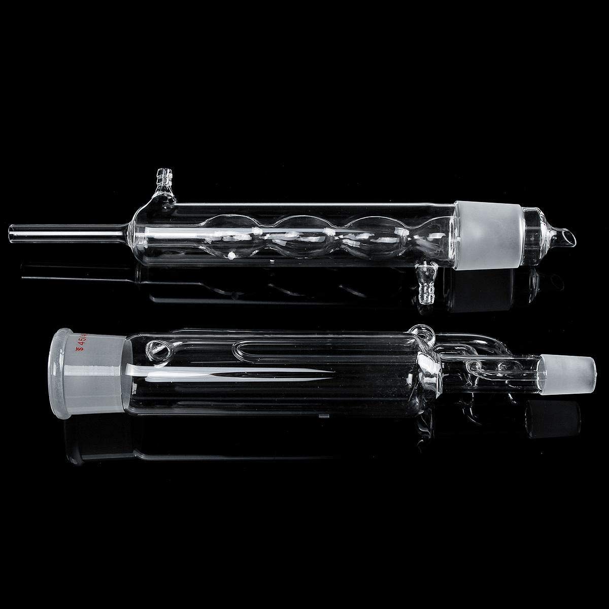 4pcs / Set/Set da 500ml Lab Glass Soxhlet Extractor Consentaster Set con Due Boccette a Fondo Piatto 24/29 305mm 45/40 Tube Lab Kit for Laboratorio