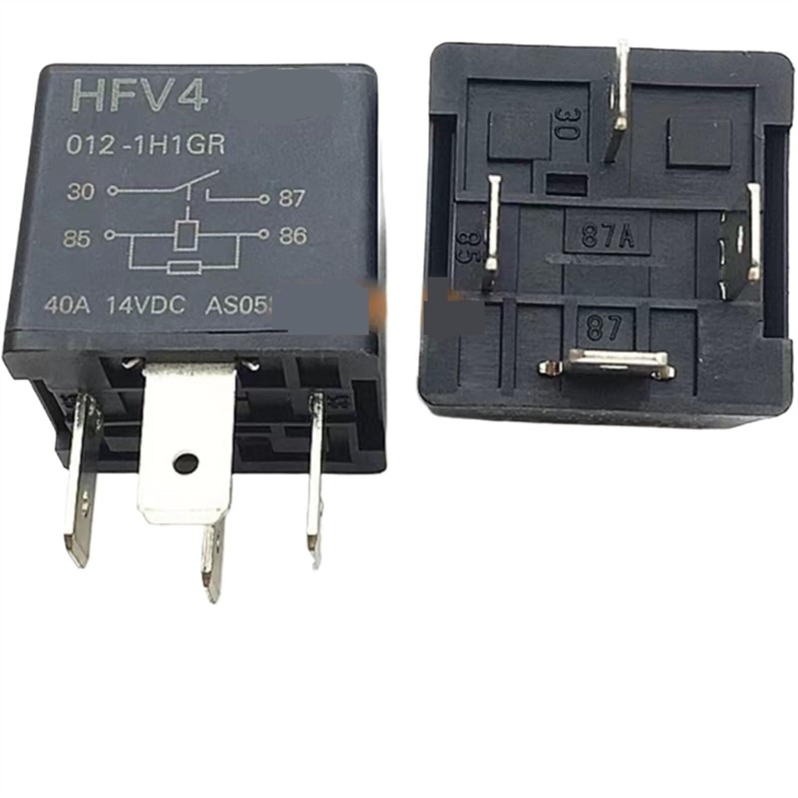 Relay HFV4-012-1H1GR 40A pour voiture | Lot de 2 relais automobile 14VDC à 4 broches
