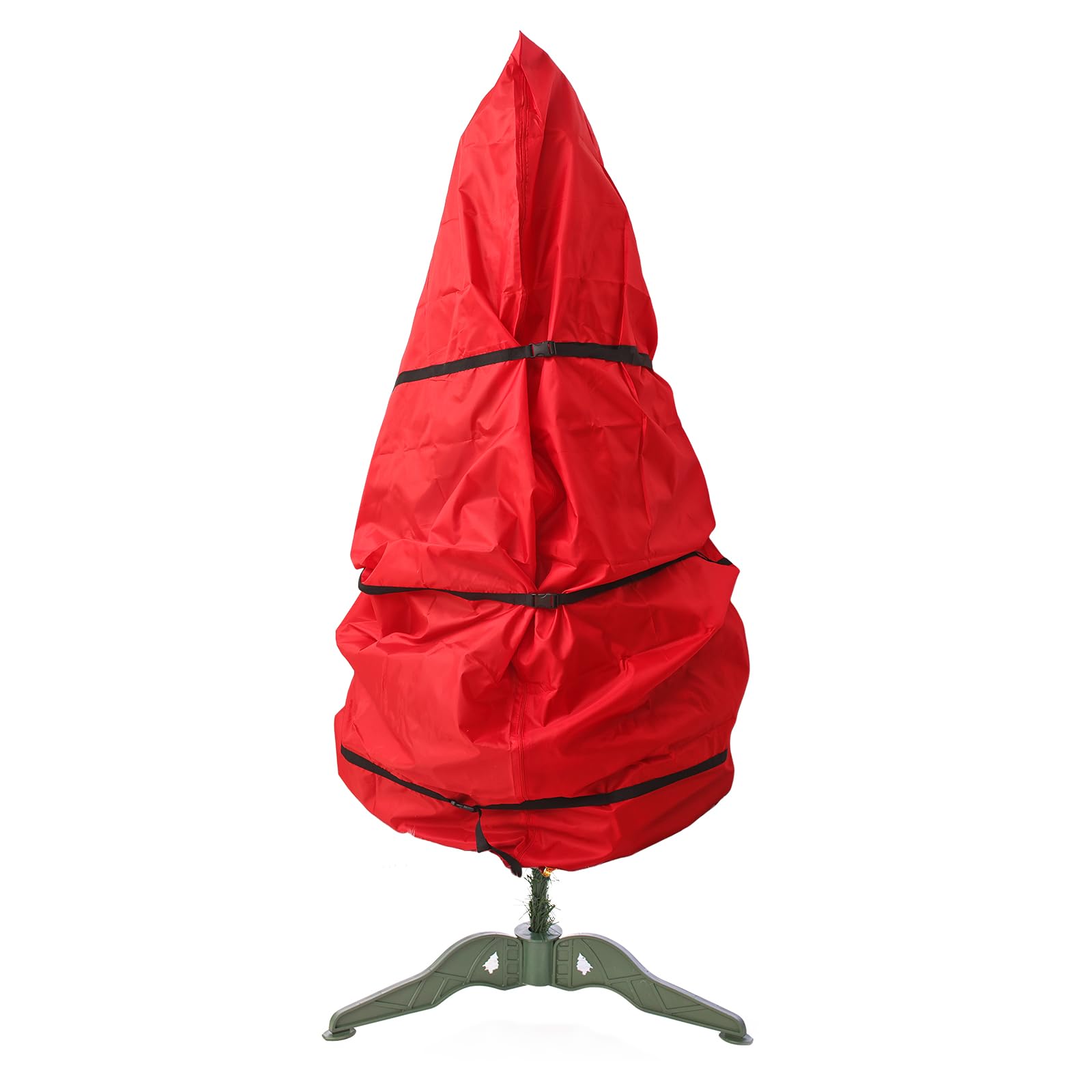 Fixwal Upright Christmas Tree Storage Bag 9ft Cover for Christmas Trees or Topiary Trees Durable Lightweight for Home Party (Red)